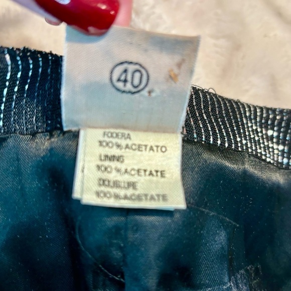 Vintage Krizia Blazer Sz 40 Euro/ Medium US Black Silver Metallic Made in Italy - Picture 13 of 16